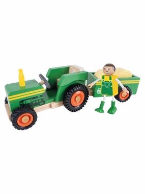 Little Town Wooden Tractor & Trailer Toy